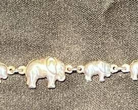 Sterling Silver Elephant Bracelet .9 G