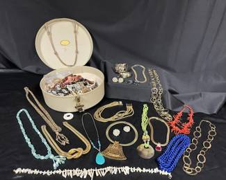 Vintage Costume Jewelry In Case