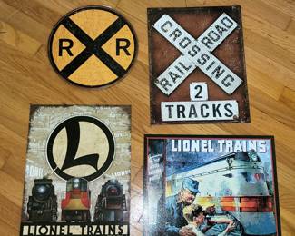 Metal train signs