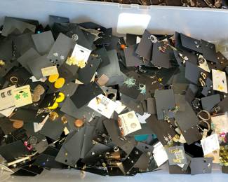 Hundreds of pierced earrings