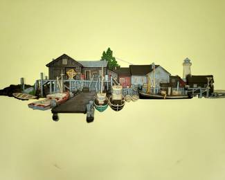 Resin wall plaque of harbor