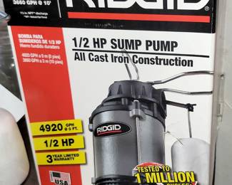 New Ridgid 1/2 HP sump pump