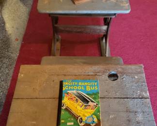 Child's vintage school desk