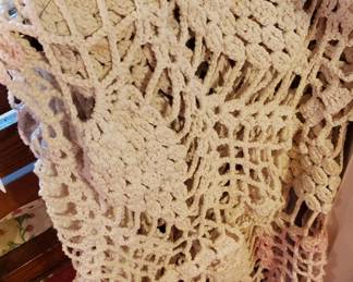 Crocheted tablecloth