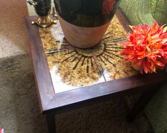 Pair mid century end tables 