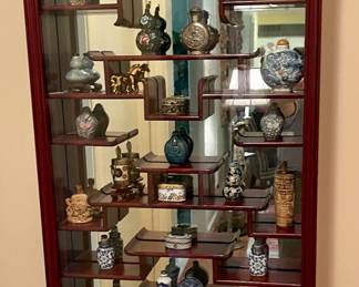 Snuff containers and display cabinet