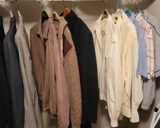 Mens jackets, shirts, and hats