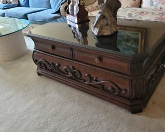 American Signature coffee table with six drawers