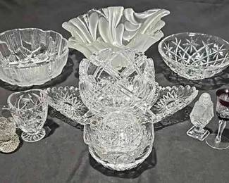 Assorted crystal dishes