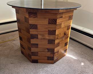 Stack Wood Weave Column Table