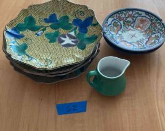 Asian Inspired Imari plates vintage creamer