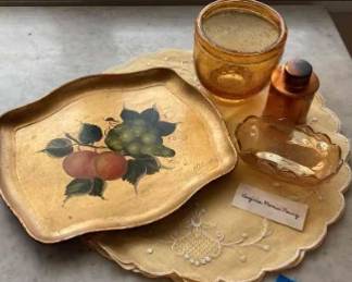 Mix Of Gold Hued Vintage collectibles