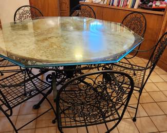 dining table with marble top, cast iron from Turkey