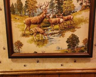 puffy deer quilted picture