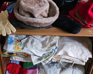Vintage hats & linens