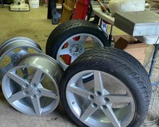 2007 Corvette exhaust system, rims & tires (like new)