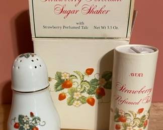 Avon sugar shaker with talc set
