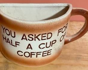 half coffee cup front