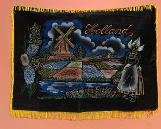 Holland velvet souvenir pillow cover