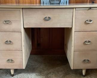 vintage MCM typing desk w/pullout dropfront drawer