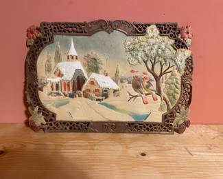 pressed paper winter scene