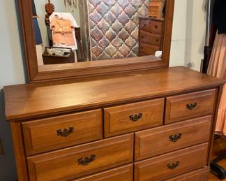 7 drawer dresser w/mirror  dresser: 50 1/2"w x 17 1/4"d x 31"H  mirror 40"w x 30 1/4"h