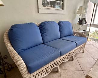 Wicker woven couch