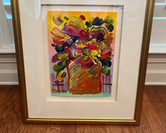 Original Peter Max acrylic painting. Signed. Beautiful colors. 