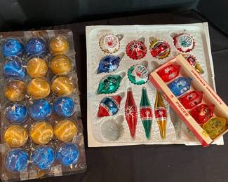 Vintage Shiny Brites, Jewelbrite, Satin Ribbon Ornaments