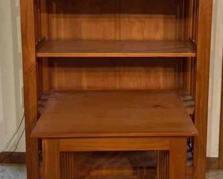 Wooden Bookshelf W Matching Side Table