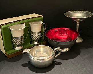 Two Sterling Silver Pieces Gorham Silver Plated Cups