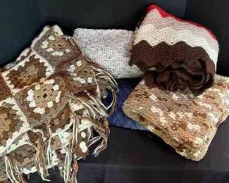 Vintage Crochet Blankets 5 Total