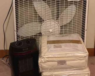 Regal Comfort King Sheets, Fan, Small Heater