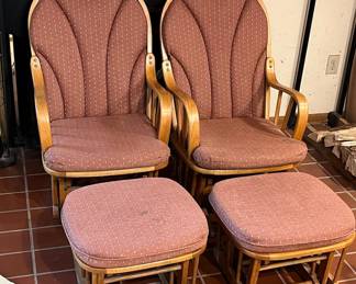 Red Rocking Chairs Stools