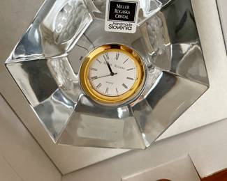 Miller Rogaska crystal clock 