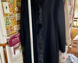 Vtg fur collared wool coats 
