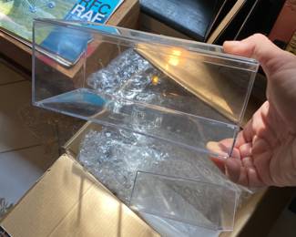 Acrylic display cases.