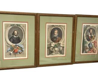 Trio of Portrait Engravings
