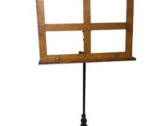 Victorian Cast Iron & Wood Music Stand

