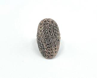 Sterling 925 Marcasite Ring Size 7.5
