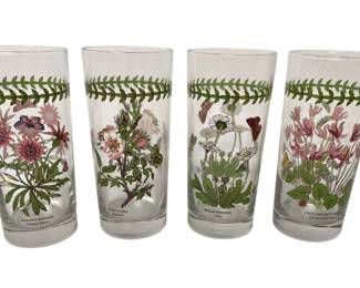 Set of Four Portmeirion Botanic Garden 16oz Glass Tumblers
