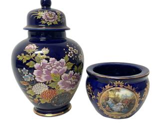 Vintage Ginger Jar & Limoges Planter/Small Vase
