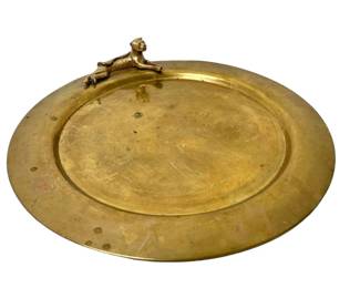 Vintage Solid Brass Serving Tray from Andrea by Sadek
