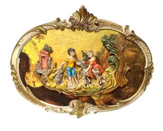 Vintage Ornate Empire Art Products - Children Playing With Pets

