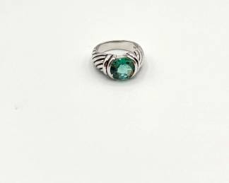 Sterling 925 Ring with Aqua Stone Size 7
