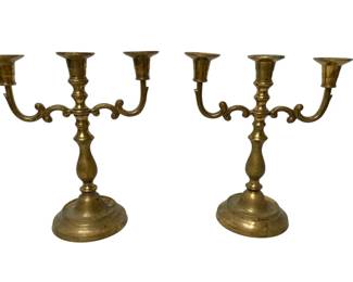 Pair of Vintage Brass Candelabras 