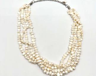 Genuine Pearl Multi-Strand Necklace
