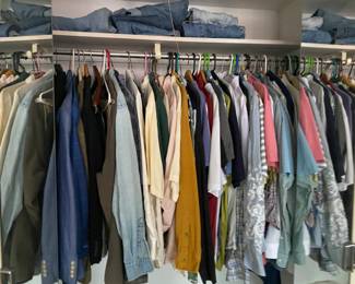 Men's shirts, suits and pants.