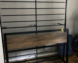 queen size wood and metal headboard and frame