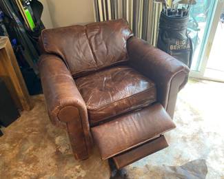 Restoration Hardware leather recliner